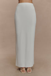 Francisca Mid Rise Knit Maxi Skirt - White